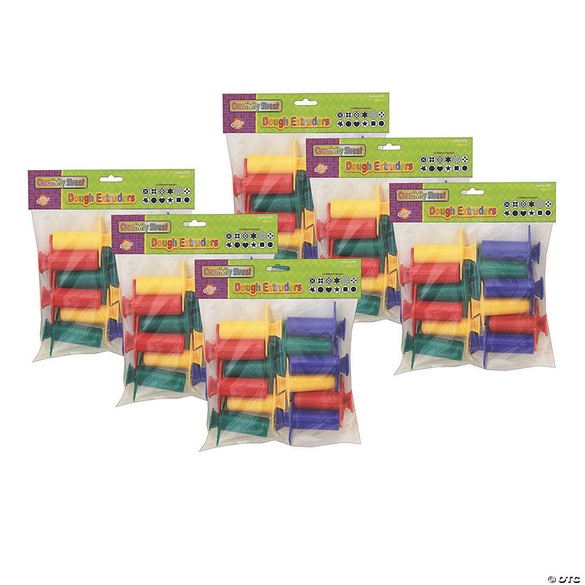 Creativity Street&amp;#174; Dough Extruders, 12 Assorted Patterns, Approx. 3", 72 Pieces Image