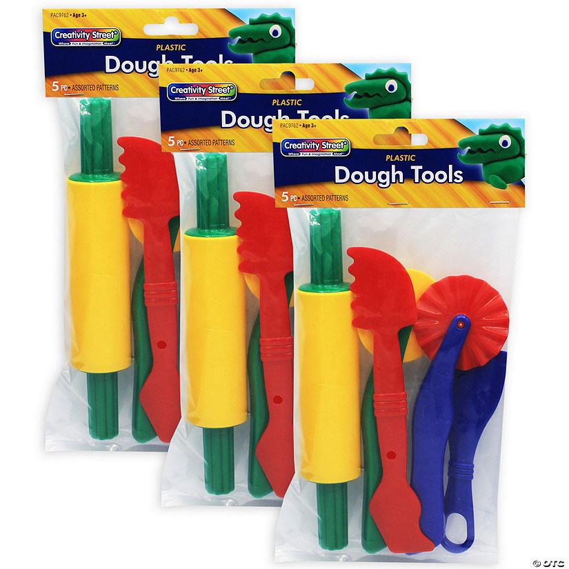 Creativity Street Dough Tools, 5 Assorted Patterns, 5" to 8", 5 Per Set, 3 Sets Image