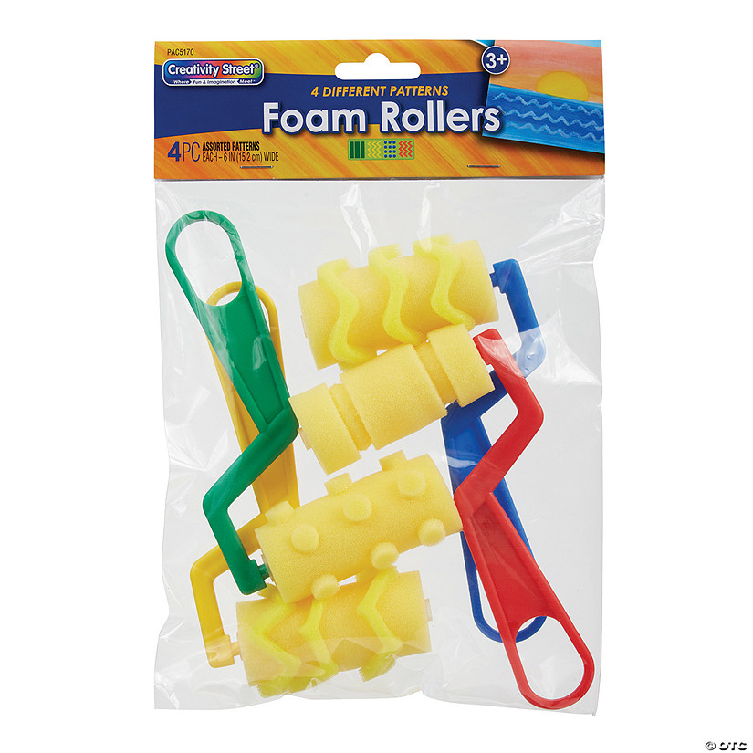 Creativity Street Foam Rollers, 4 Patterns, Pack of 4 Image