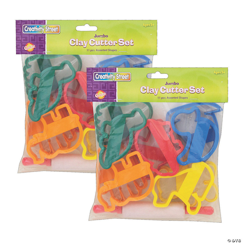Creativity Street&amp;#174; Jumbo Dough &amp; Clay Cutter Set with Rolling Pin, Assorted Shapes, Approx. 4&quot;, 40 Pieces Image