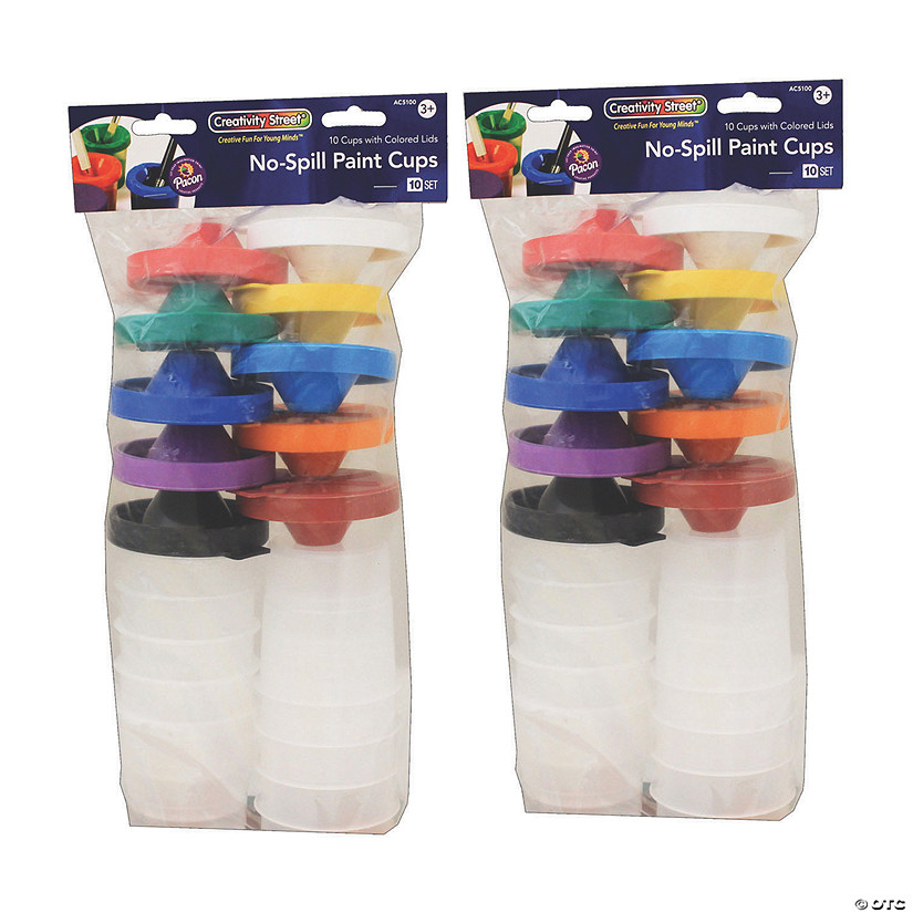 Mr. Pen- No Spill Paint Cups with Pastel Colored Lids, 4 pcs with