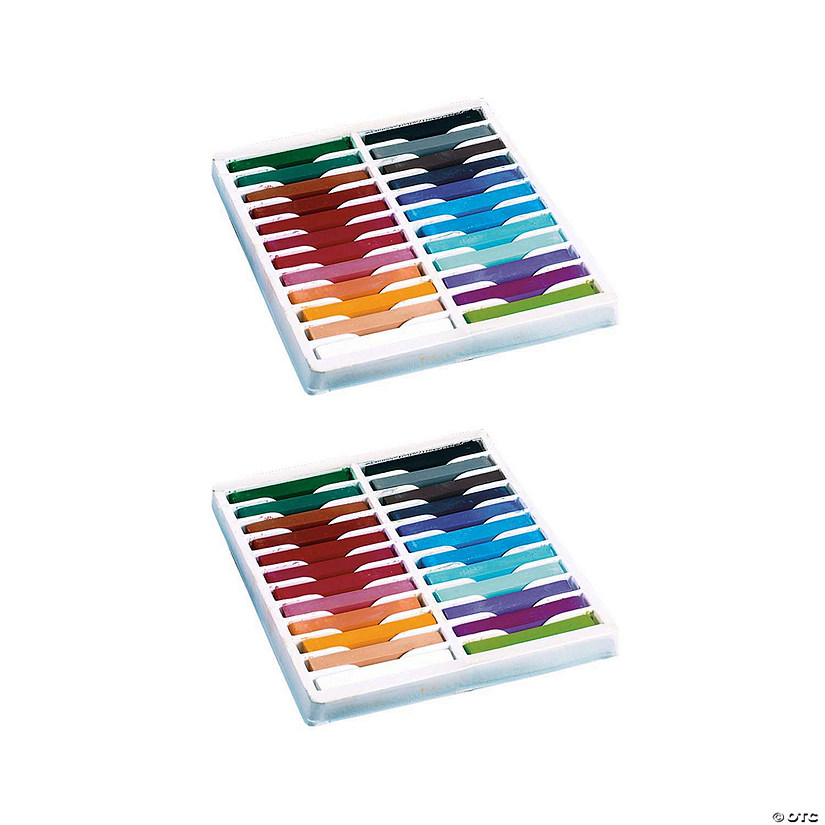 Creativity Street Square Artist Pastels, 24 Assorted Colors, 2-3/8" x 3/8" x 3/8", 24 Pieces Per Pack, 2 Packs Image