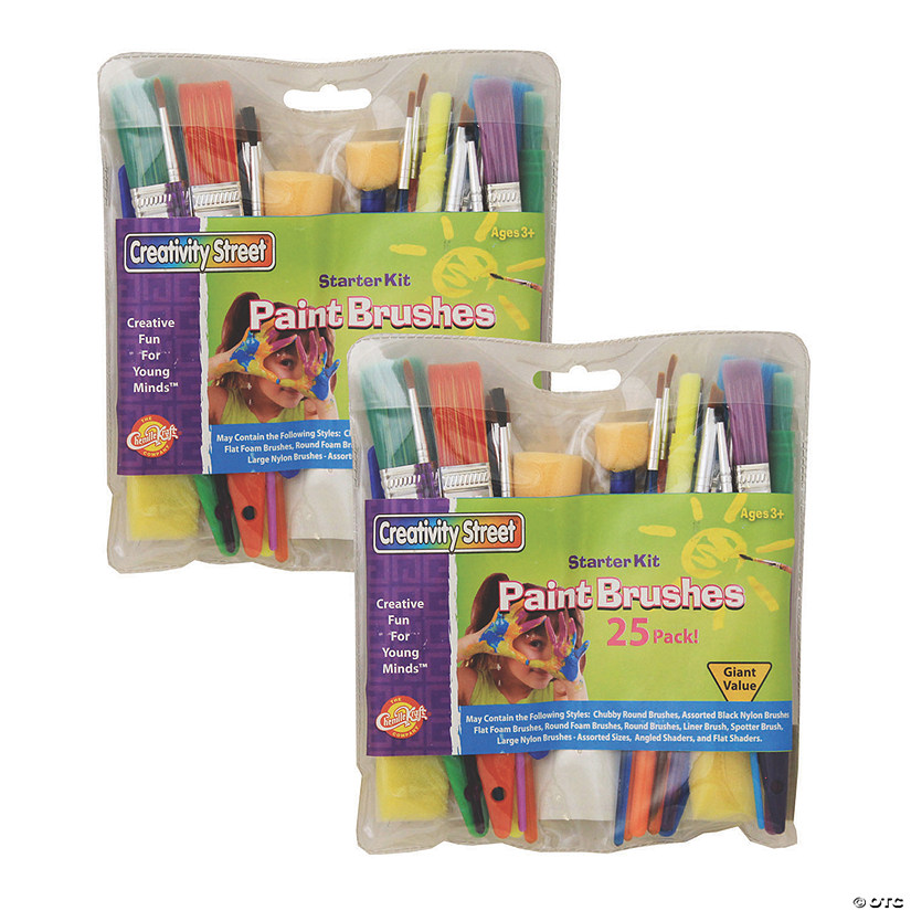 Creativity Street&amp;#174; Starter Brush Assortment, Assorted Colors, Assorted Sizes, 50 Brushes Image