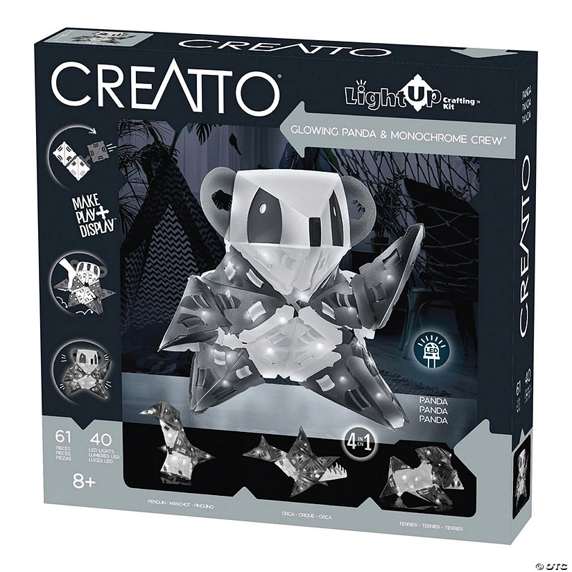 Creatto Illuminated 3D Folding Kit: Glowing Panda and Monochrome Crew Image
