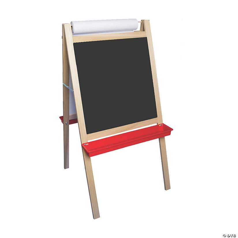 Crestline Products Deluxe Magnetic Paper Roll Easel, Dry Erase/Black Chalk Image