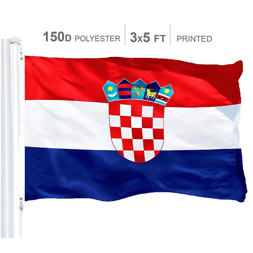 Croatia Croatian Flag 150D Printed Polyester 3x5 Ft Image