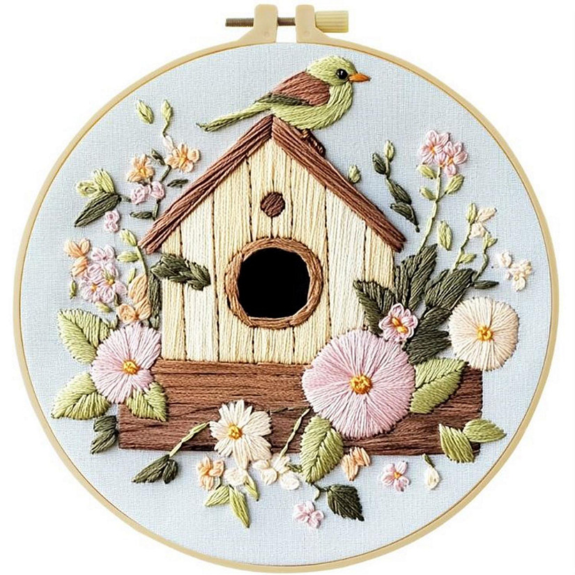 Cross Stitch Kits for Beginners Birdhouse - 20cm with Frame Image