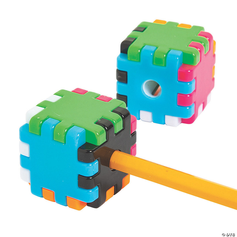 Cube Puzzle Pencil Sharpeners - 12 Pc. Image