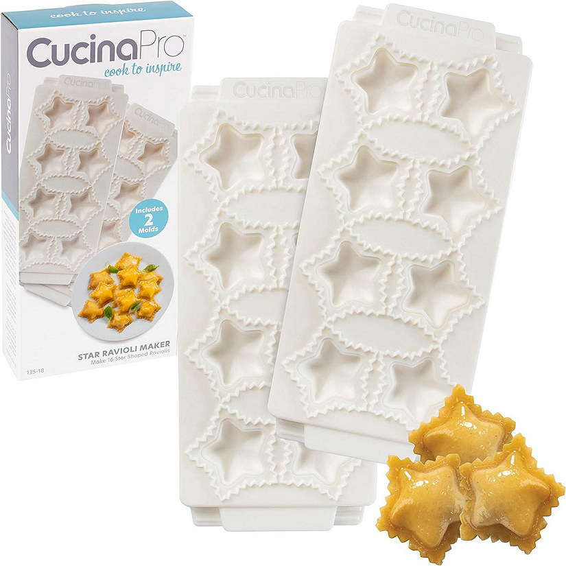 CucinaPro Unique Mini 2" Star Ravioli Molds (2 pc) Filled Pasta Maker