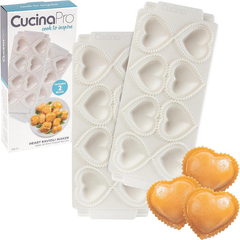 CucinaPro Unique Mini Heart Ravioli Molds (2 pc) Filled Pasta Maker