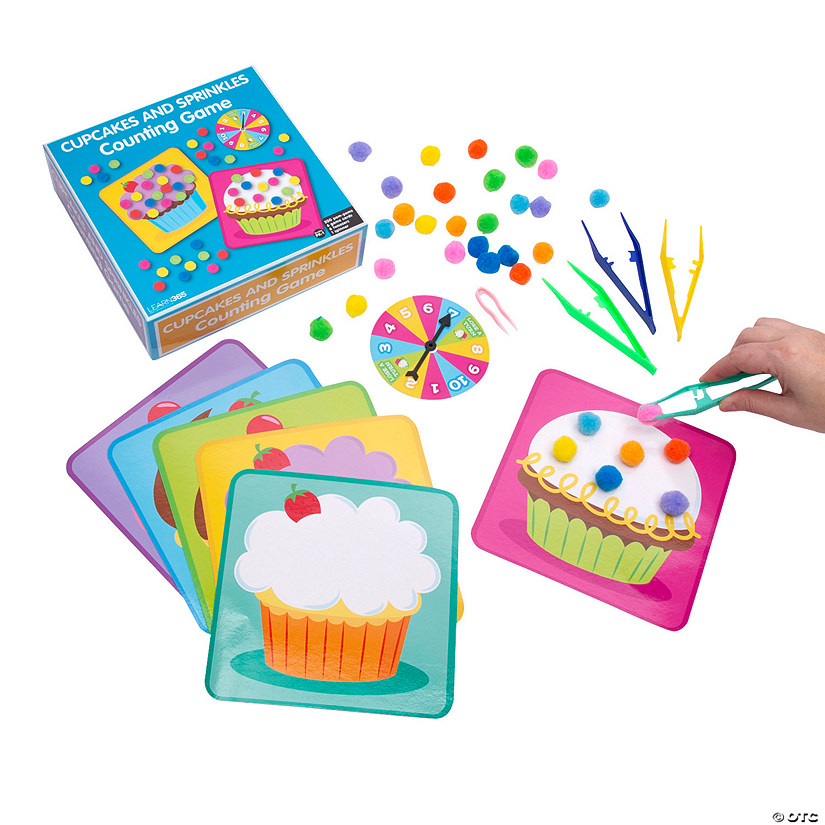 Cupcake Cards & Pom-Pom Sprinkles Math Counting Game Image