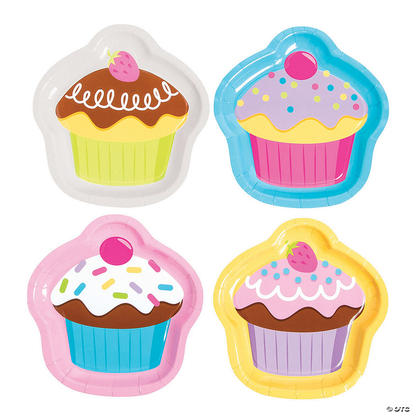 Cupcake Party CupcakeShaped Paper Dessert Plates 8 Ct.