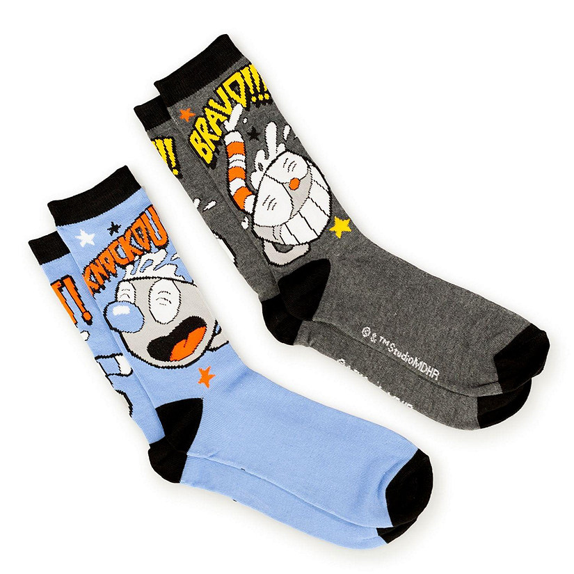 Cuphead Adult Crew Sock  Cuphead and Mugman Socks  2-Pack Bravo and Knockout Image