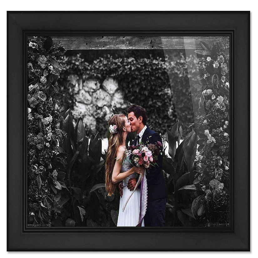 CustomPictureFrames 10x20 Modern Black Wood Picture Frame - with Acrylic Front and Foam Board Backing