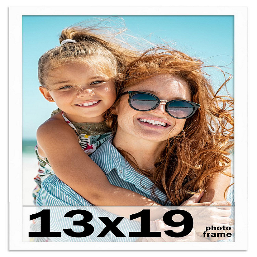 13x19 Frame White Solid Wood Picture Frame Includes UV Acrylic Front