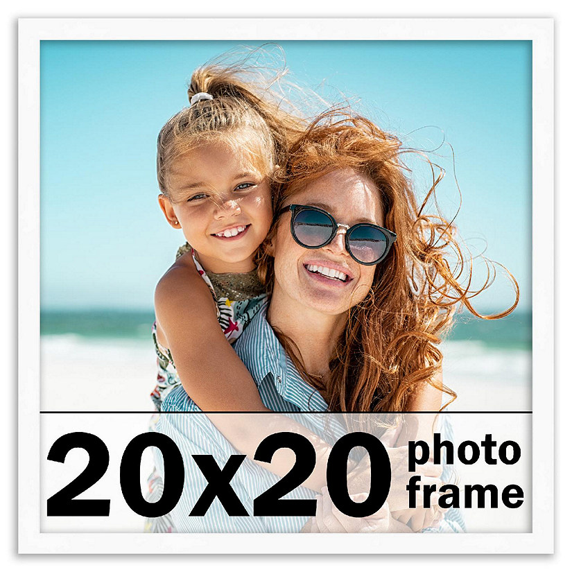 20x20 Frame White Real Wood Picture Frame Width 1.75 inches