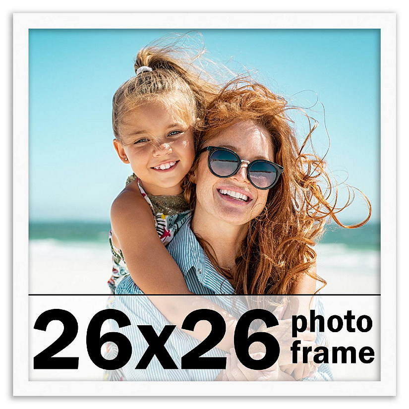 CustomPictureFrames.com 18x24 Frame White Solid Wood Picture Frame Includes  UV Acrylic Front Acid Free Foam Backing Board Hanging Hardware no Mat