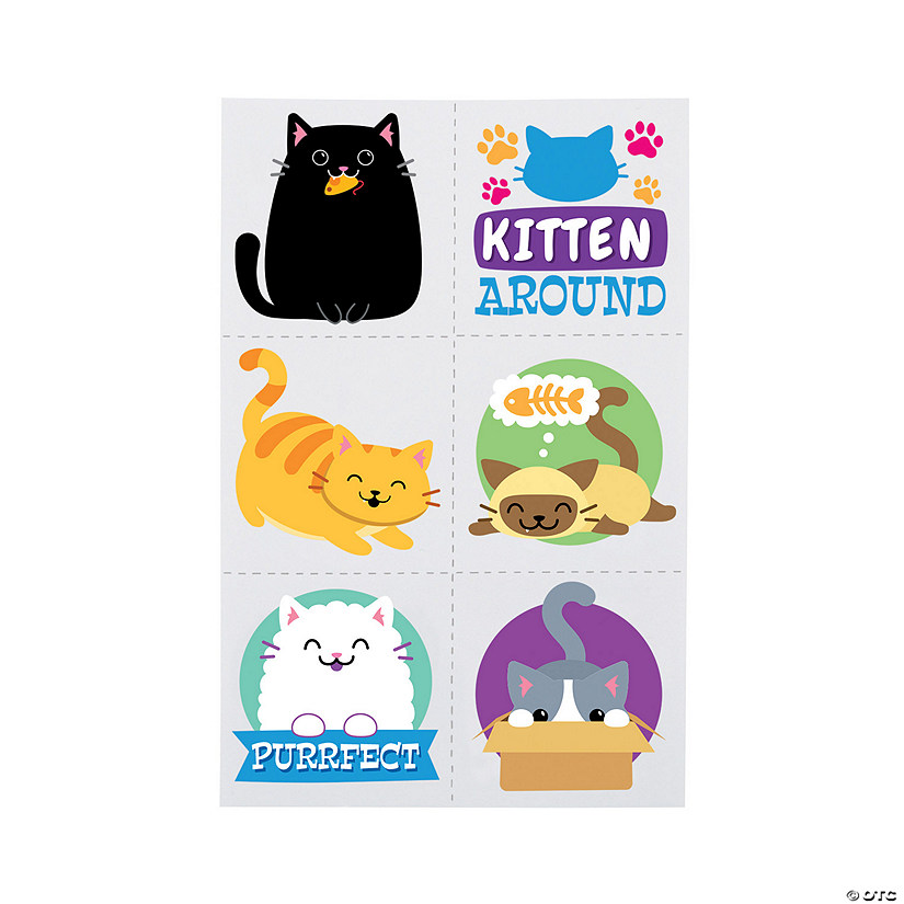 Cute Cat Temporary Tattoos 72 Pc. Oriental Trading
