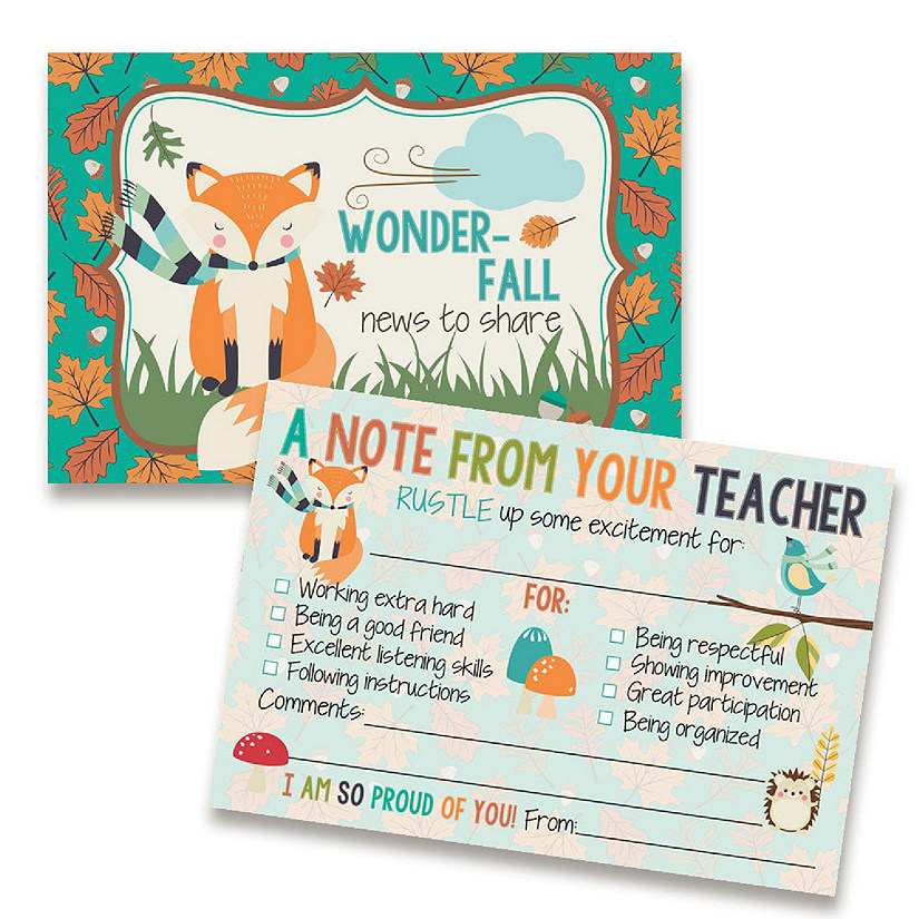 Cute Fall Fox Teacher Mail for Students by AmandaCreation 30ct Image