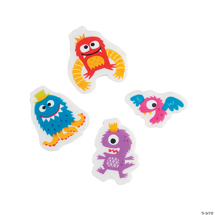 Cute Monster Erasers - 24 Pc. Image