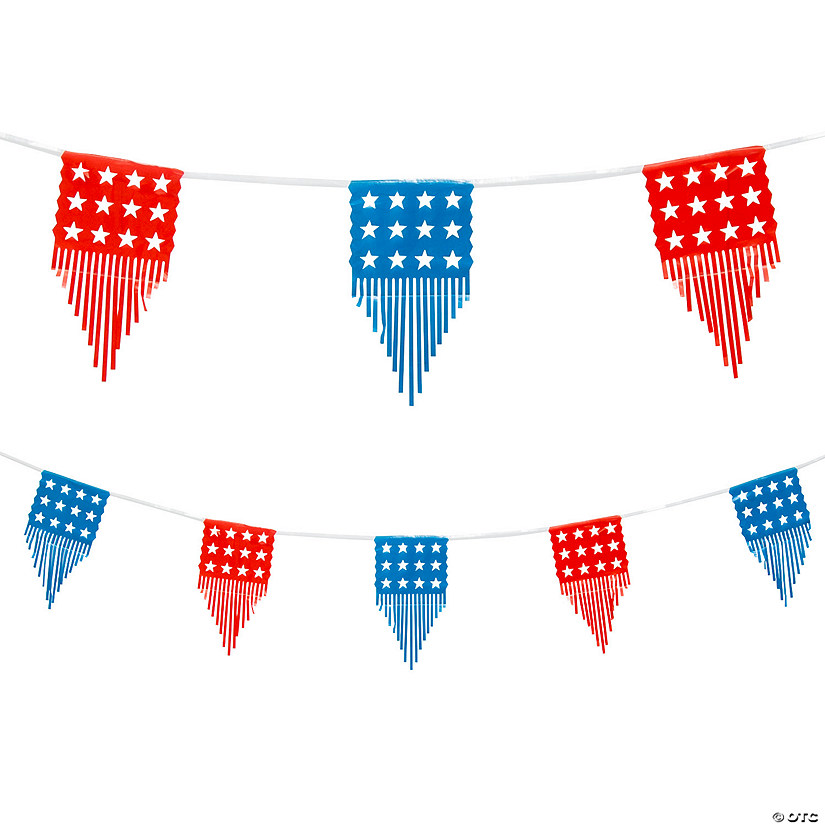 Cutout Patriotic Banner with Fringe