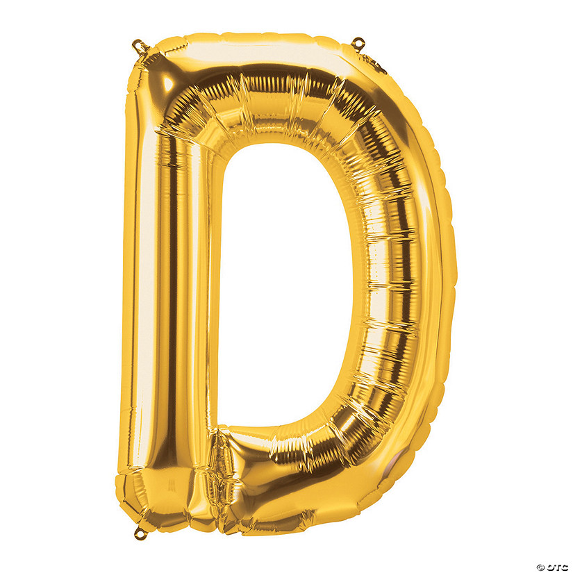 D Gold Letter 34" Mylar Balloon Image