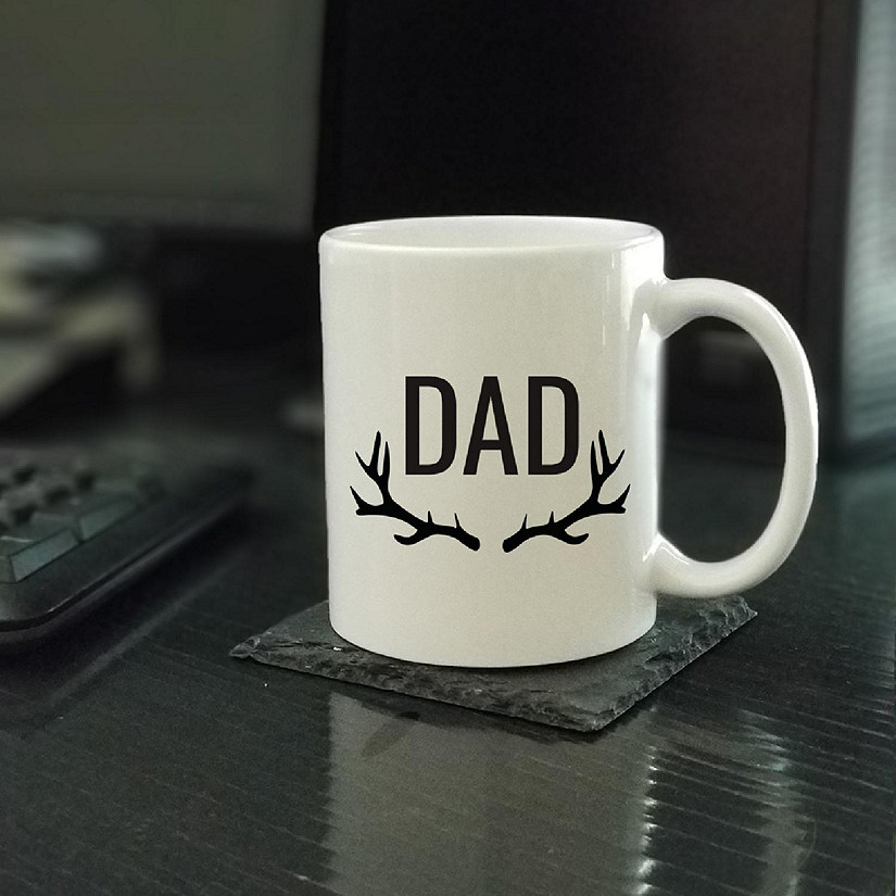 Dad Deer Antlers Ceramic Mug Image