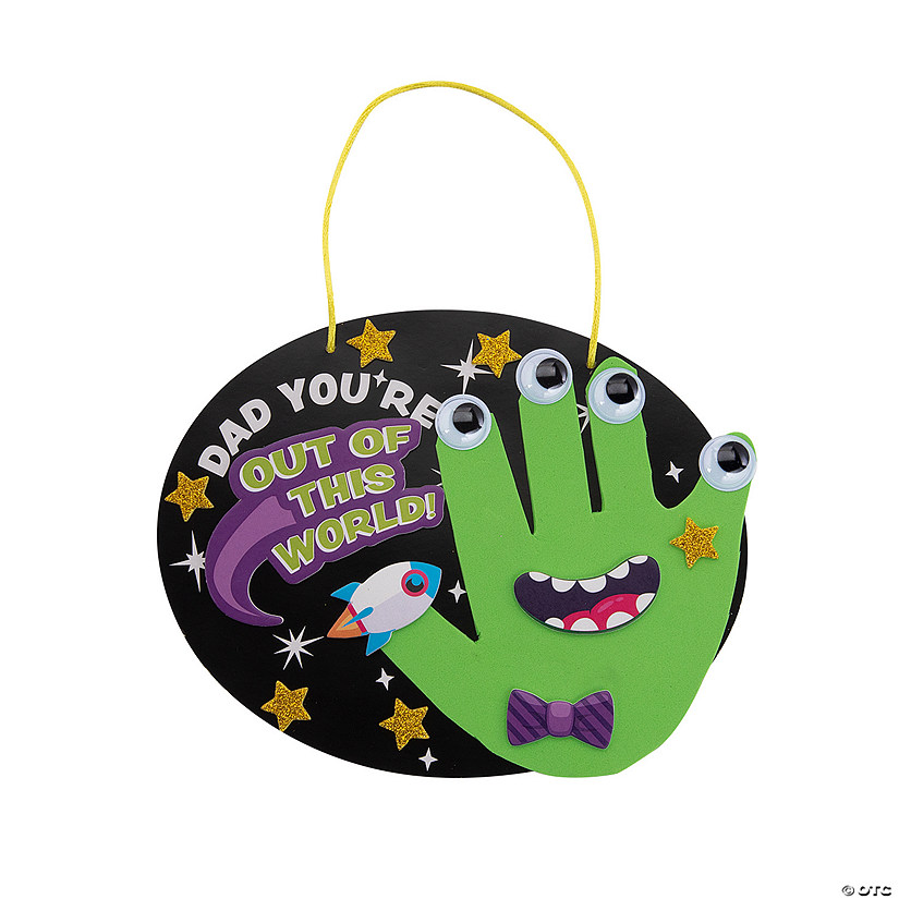 Dad You&#8217;re Out of This World Handprint Sign Craft Kit - Makes 12 Image