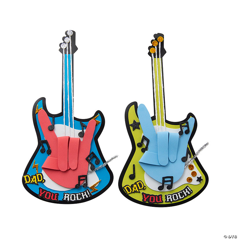 Dad You Rock Handprint Guitar Craft Kit - Makes 12 Image