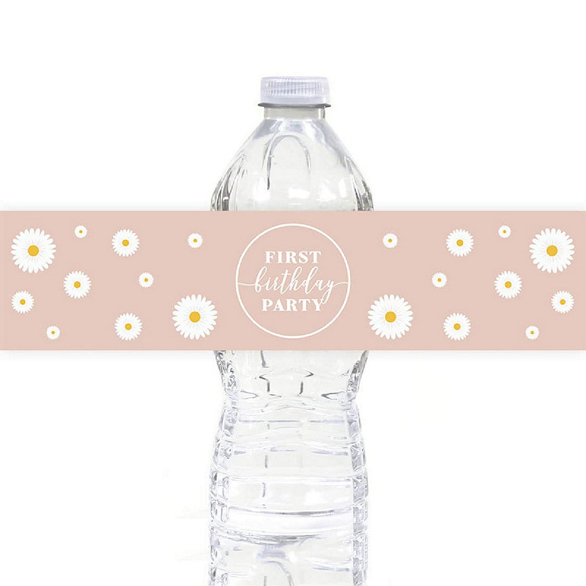 Daisy First Bday Bottle Label 2.5x8.5in Image