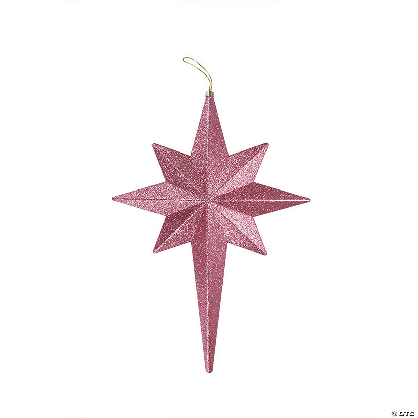 DAK 20" Pink Glittered Bethlehem Star Shatterproof Christmas Ornament Image