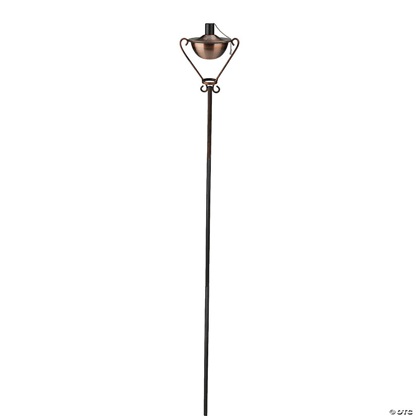 DAK 61" Brushed Copper Half Moon Oil Lamp Outdoor Patio Torch Image