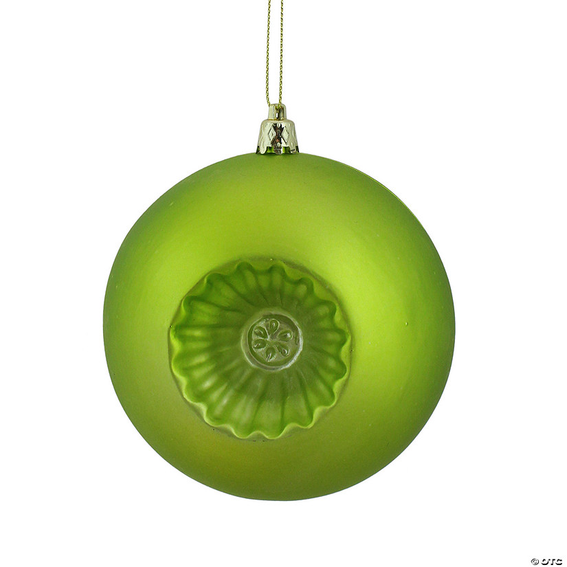 DAK 6ct Green Retro Reflector Matte Christmas Ball Ornaments 4" (100mm) Image