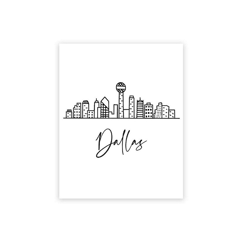 Dallas Skyline BW 16x20in 1-Pack Image