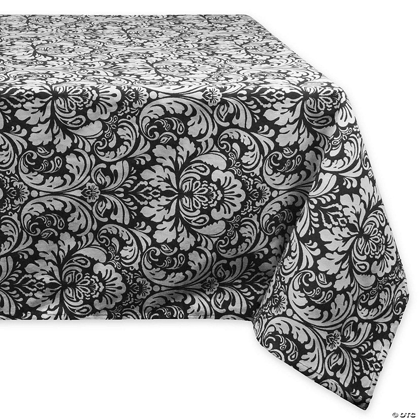 Damask Black Tablecloth 60X84 Image