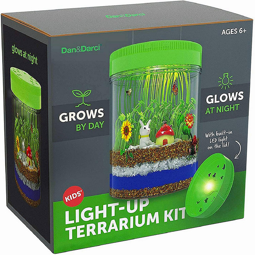 Light-Up Terrarium Kit For Kids - Glowing Garden With LED Light & Complete Growing Supplies