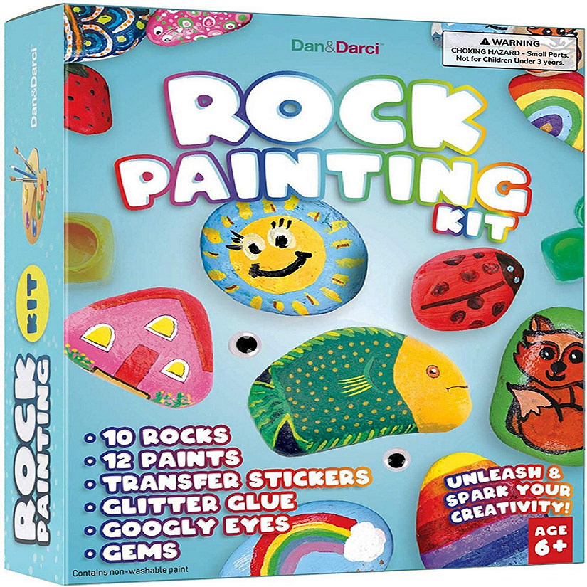 Dan&Darci - Rock Painting Kit for Kids - Supplies for Painting Rocks Image