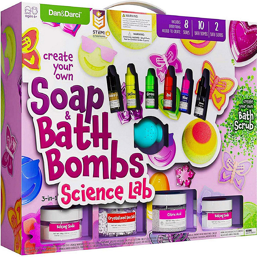 Dan&Darci - Soap & Bath Bomb Making Kit for Kids, 3-in-1 Spa Science Kit Image