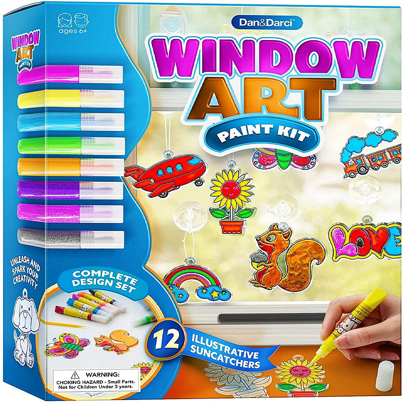 Dan&Darci - Window Art for Kids - Sun Catchers Painting Kit Image
