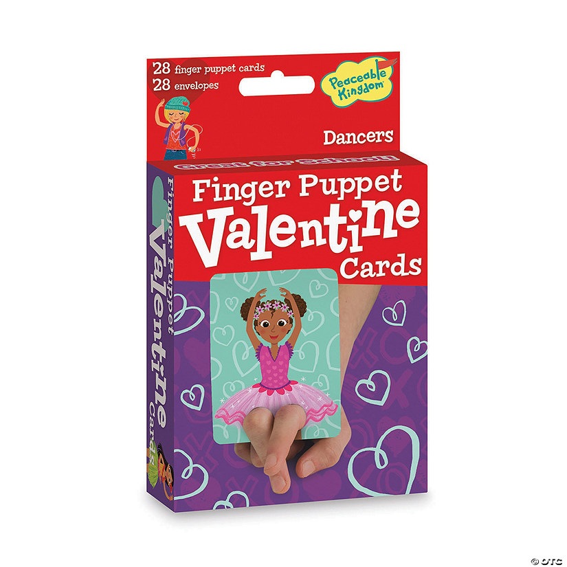 Dancers Finger Puppet Valentine's Day Cards - 28 Pc. Image
