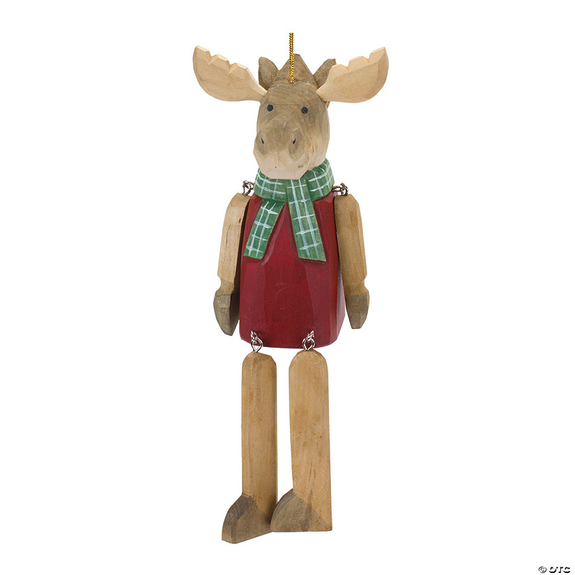 Dangle Moose Ornament (Set Of 6) 9"H Wood Image