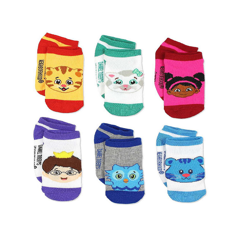 Daniel Tiger's Neighborhood Boys Girls 6 pack Socks (Shoe: 7-10 (Sock: 4-6), Orange/Multi) Image