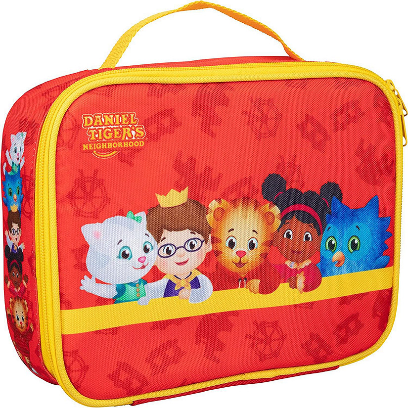 Daniel Tiger's Neighborhood Insulated Lunch Sleeve - Reusable Heavy Duty Tote Bag w Mesh Pocket (Friends) - Back to School Lunch Box for Kids Image