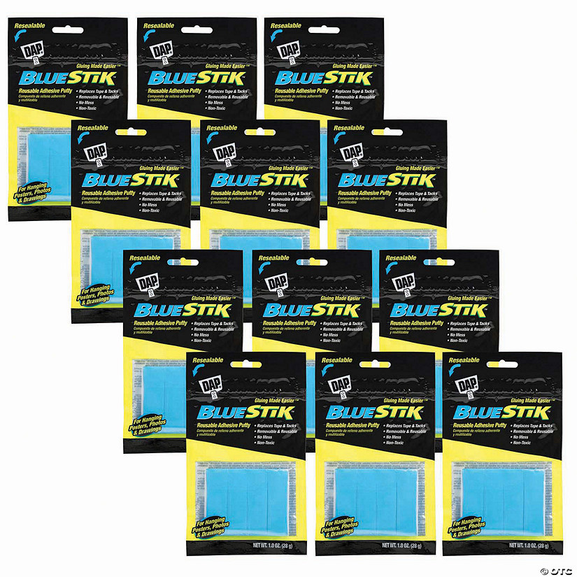 DAP BlueStik™ Reusable Adhesive Putty, 1 oz. Per Pack, 12 Packs