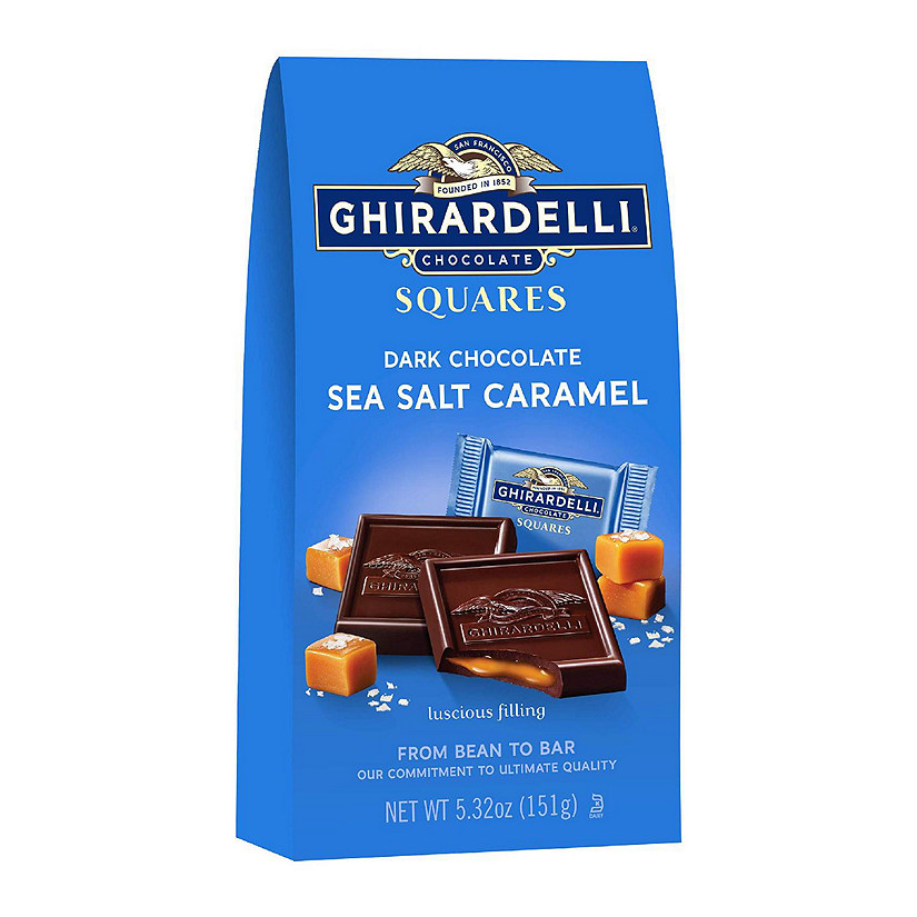 Dark and Caramel Sea Salt Chocolate Squares Bag, 5.32-Ounce (Case of 6) Image