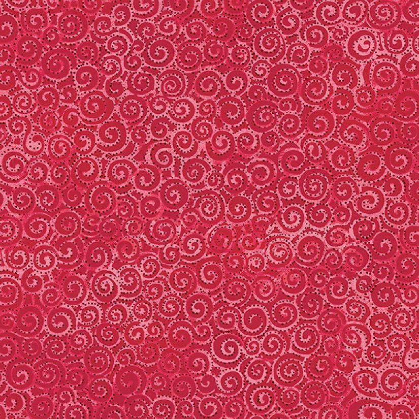 Dark Coral Tonal Swirl Cotton Fabric by Laurel Burch for Clothworks Image
