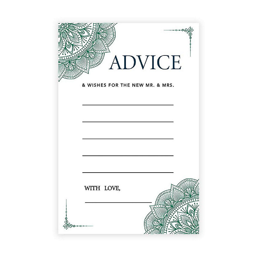 Dark Green Ornate Advice 4x6IN 56PC Image