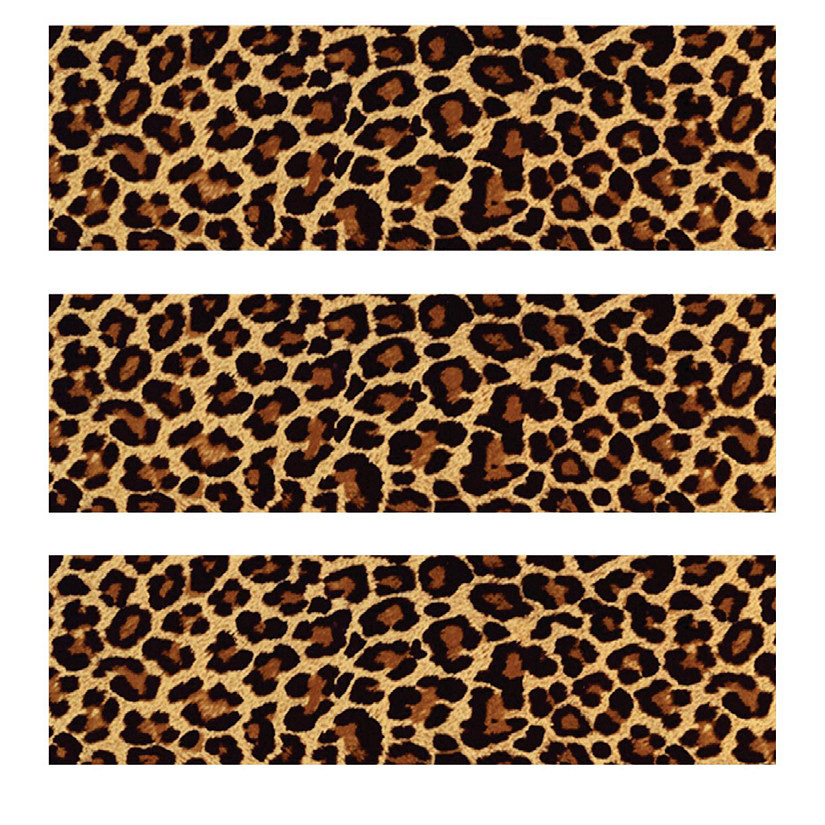 Dark Leopard Edible Icing Image Cake Border Strips Decoration Frosting Sheet Strips Image