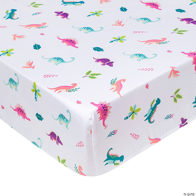 Darling Dinosaurs Microfiber Fitted Crib Sheet Image