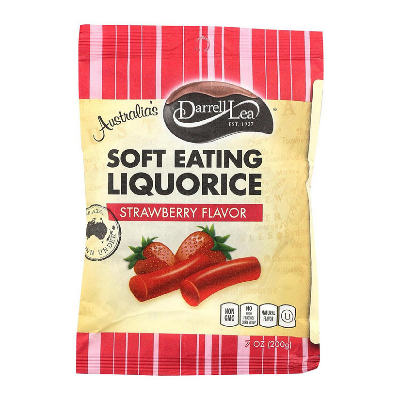 Darrell Soft Eating Liquorice - Strawberry - Case of 8 - 7 oz. Image